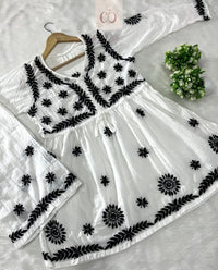 Trending chikankari Gown Plazzo combo - chikankariofficial