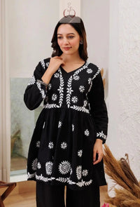 Trending chikankari Gown Plazzo combo - chikankariofficial