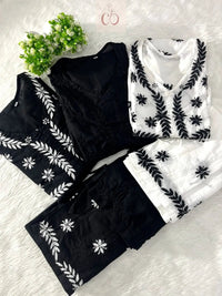 Trending chikankari Gown Plazzo combo - chikankariofficial