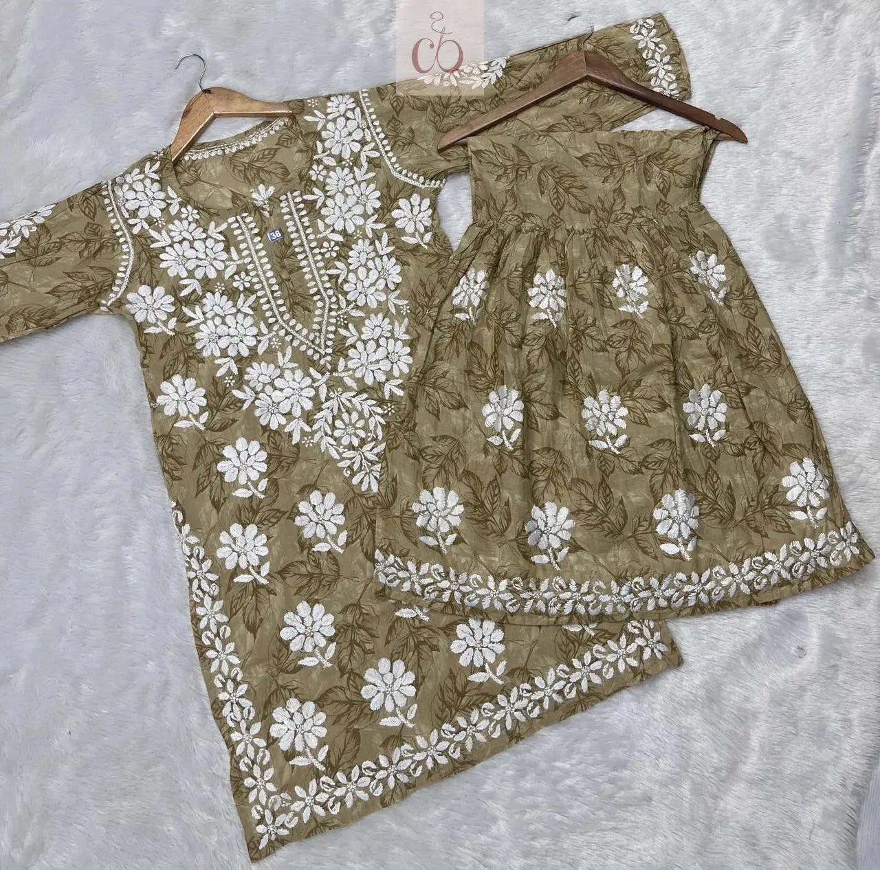Trending chikankari Mul Gharara set