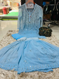 Viral ( Short Mirror Gharara 4pc Set ) Rishita Special - chikankariofficial