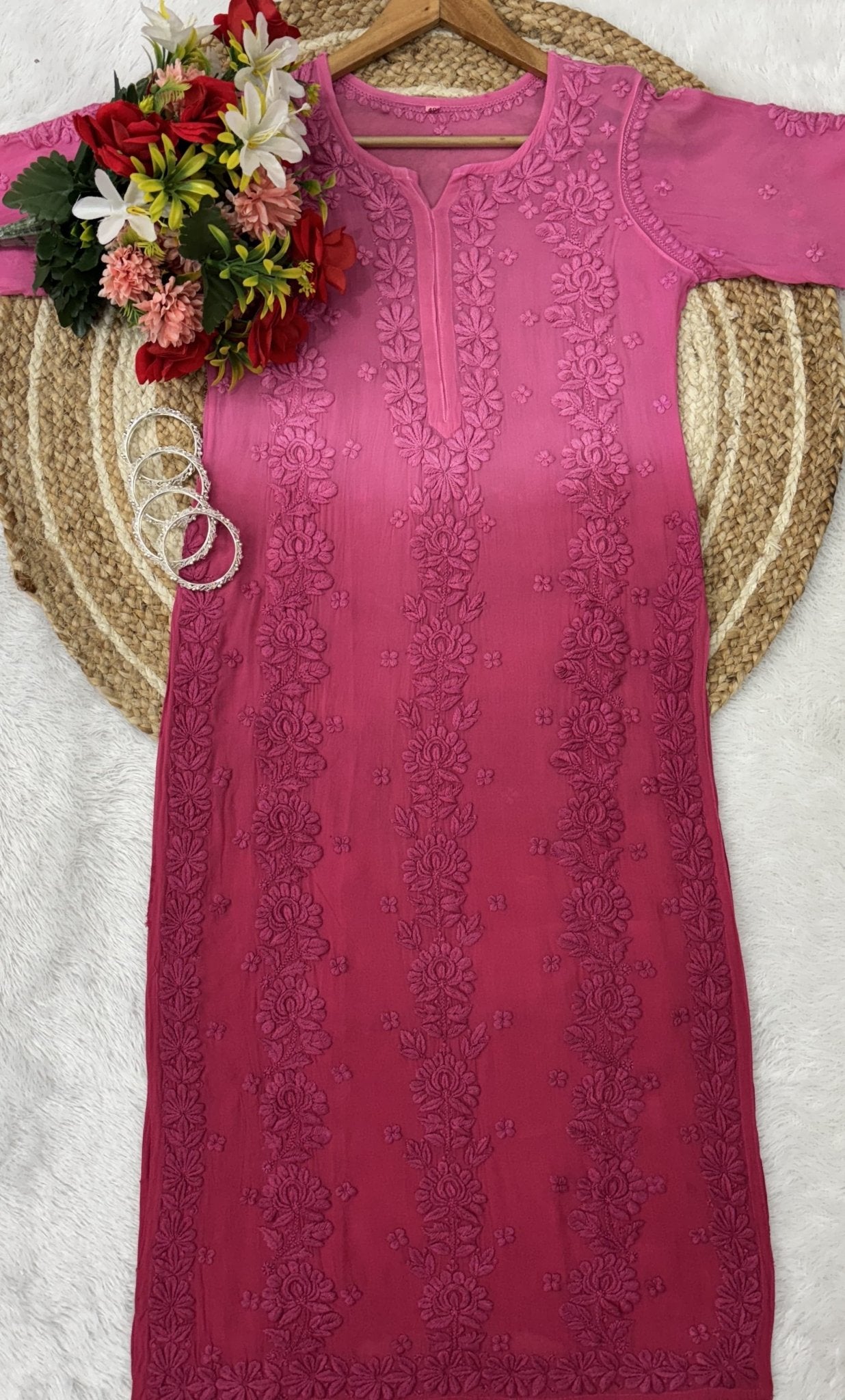 Viscose Chikan 70Gram Anchor Thread worked - chikankariofficial