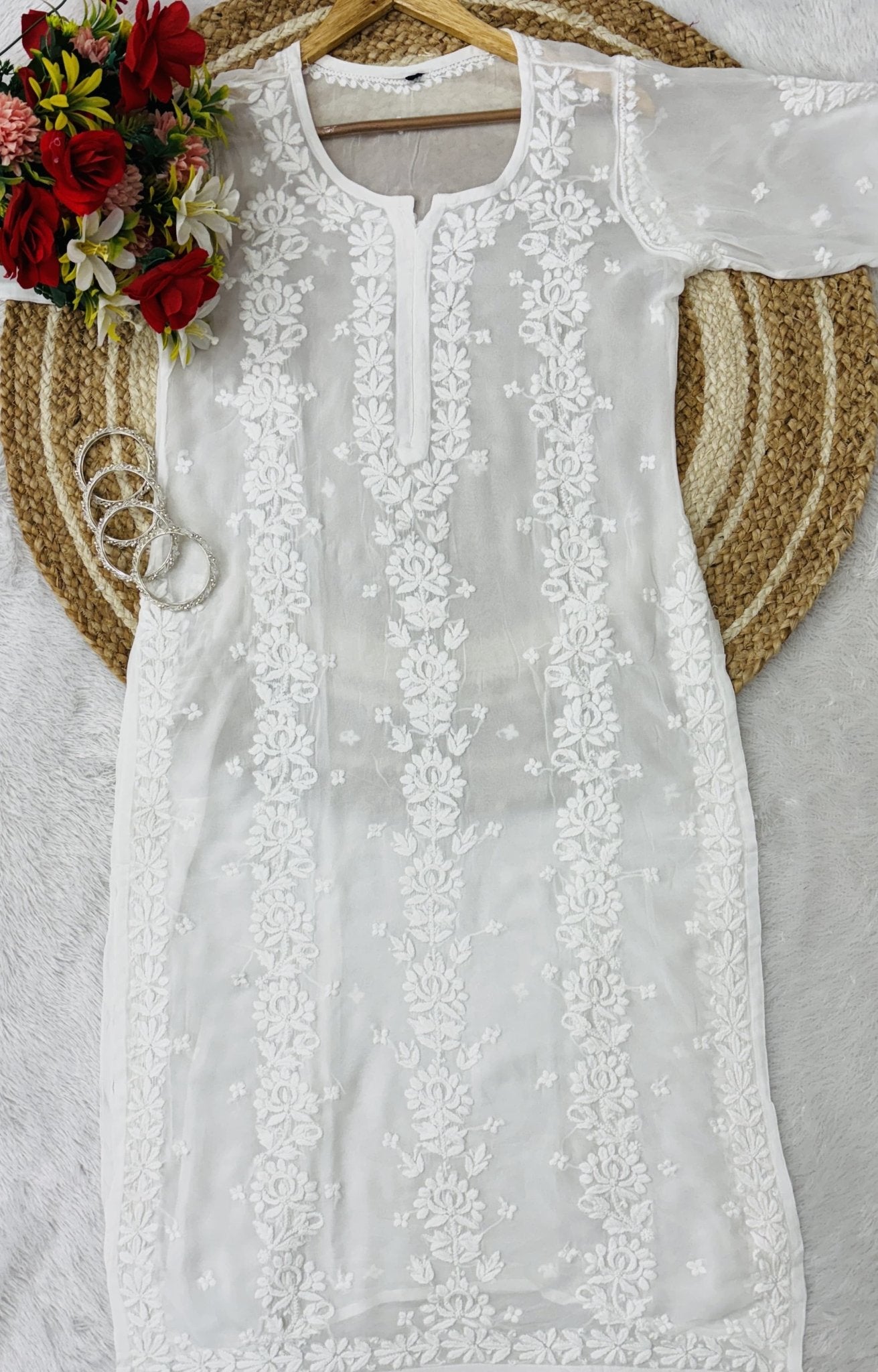 Viscose Chikan 70Gram Anchor Thread worked - chikankariofficial