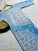 Viscose Circle daman luxe Kurta - chikankariofficial