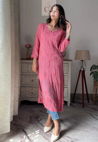 Viscose Finest Quality Worked kurtas.. - chikankariofficial