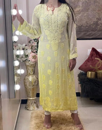 Viscose Finest Quality Worked kurtas.. - chikankariofficial