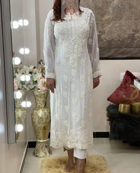 Viscose Finest Quality Worked kurtas.. - chikankariofficial