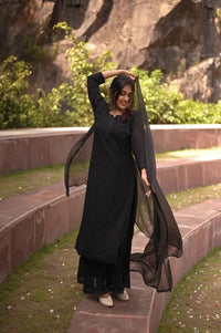 Viscose Premium Set with Muqaish Plazzo - chikankariofficial