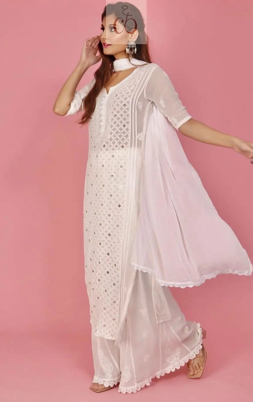 Viscose Ring Jaal Premium Set - chikankariofficial