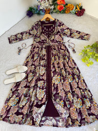 Wear Exquisite hand Embroidered Gown - chikankariofficial