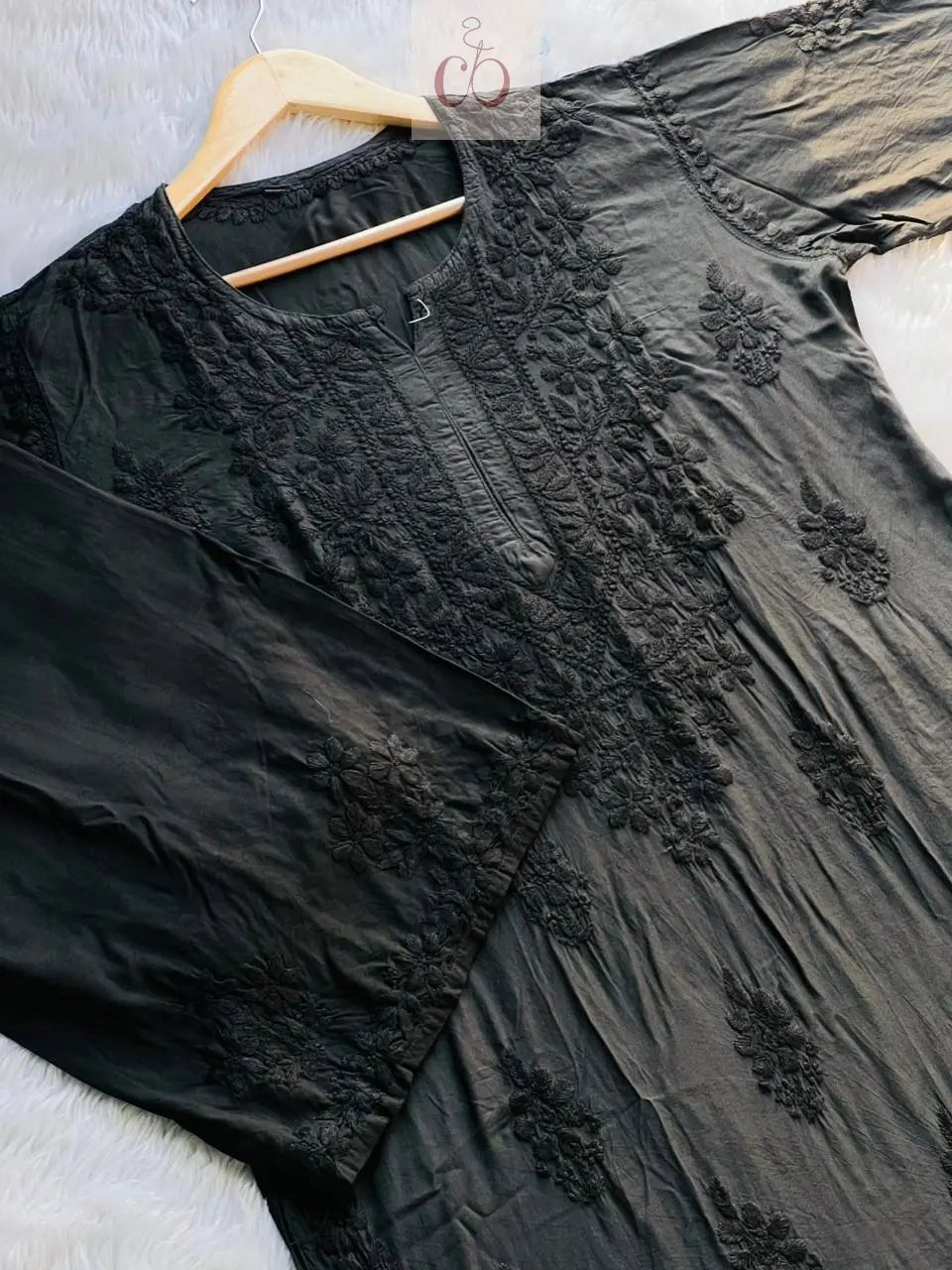 White Modal Cotton Chikankari 3pc Set - chikankariofficial