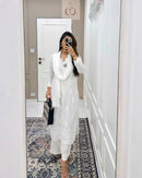 White Modal Cotton Chikankari 3pc Set - chikankariofficial