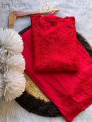 White Modal Cotton Chikankari 3pc Set - chikankariofficial