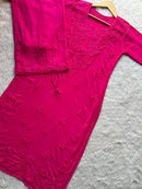 White Modal Cotton Chikankari 3pc Set - chikankariofficial