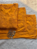 White Modal Cotton Chikankari 3pc Set - chikankariofficial